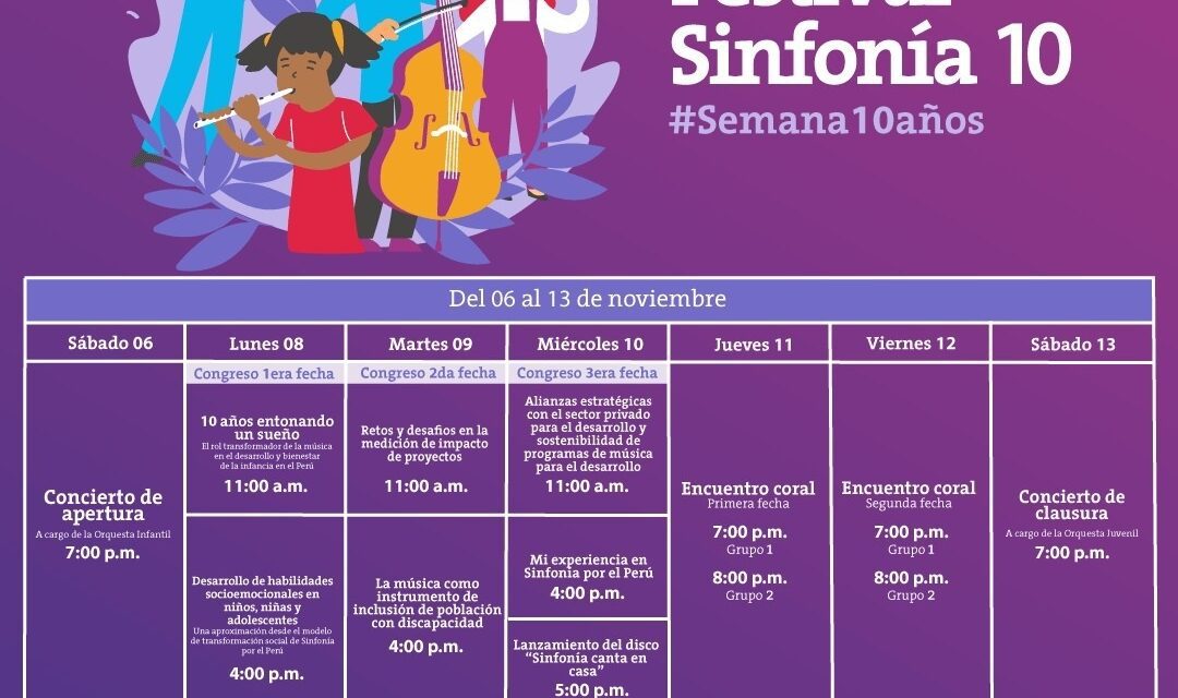 En su décimo aniversario Sinfonía por el Perú lo conmemora con diversas actividades