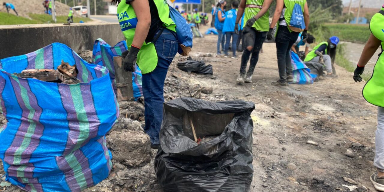 2 toneladas de basura son recogidas en limpieza del rio Chillón