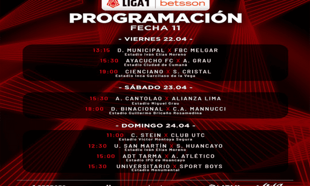 Toda la programación de la fecha 11 del Torneo Apertura – Liga 1