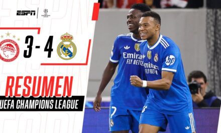 Champions League: Mbappé marca póker y Real Madrid vence 4-3 al Olympiacos en Grecia