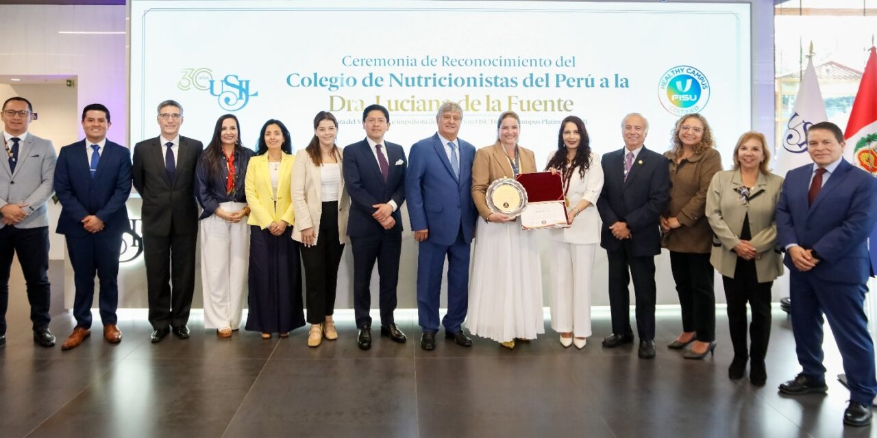 Colegio de Nutricionistas distingue a presidenta ejecutiva de la USIL por impulsar el bienestar universitario